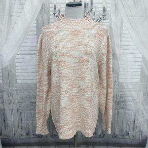 Calvin Klein Size XL Pink Mock Neck Pullover Sweater Long Sleeve Cotton Acrylic